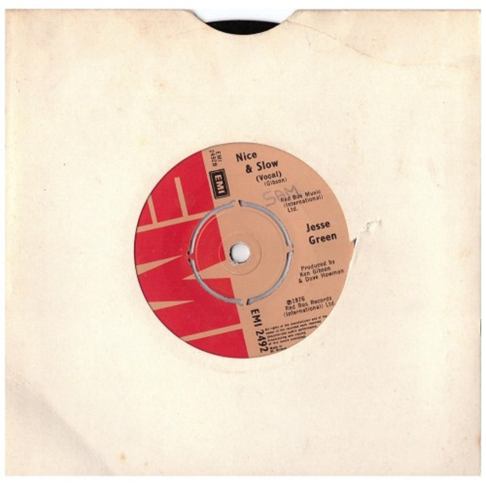 7" 45RPM Nice & Slow/Instrumental by Jesse Green from EMI (EMI 2492)