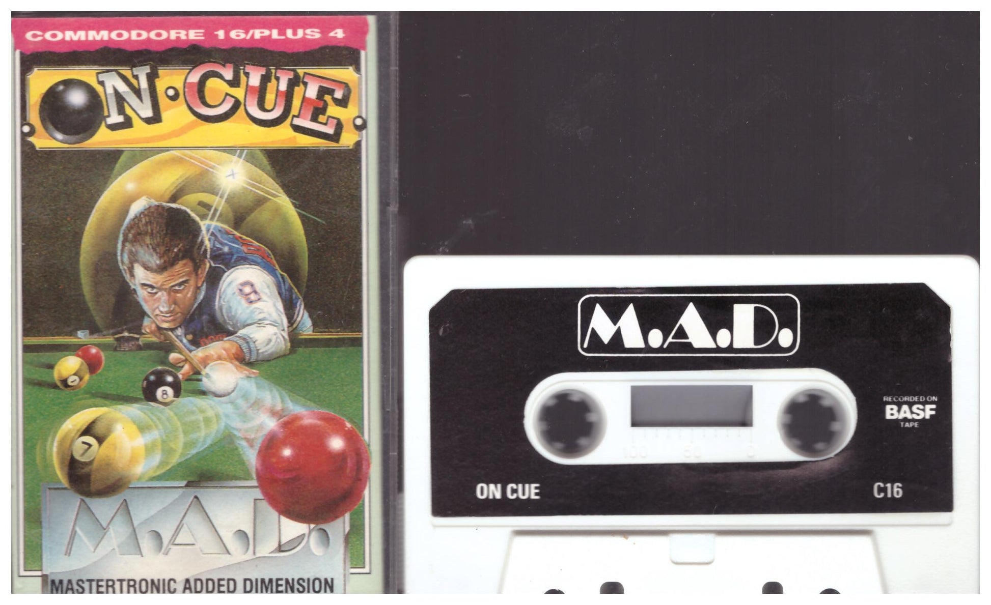 On Cue for Commodore 16/Plus 4 from Mastertronic (2C 0197)