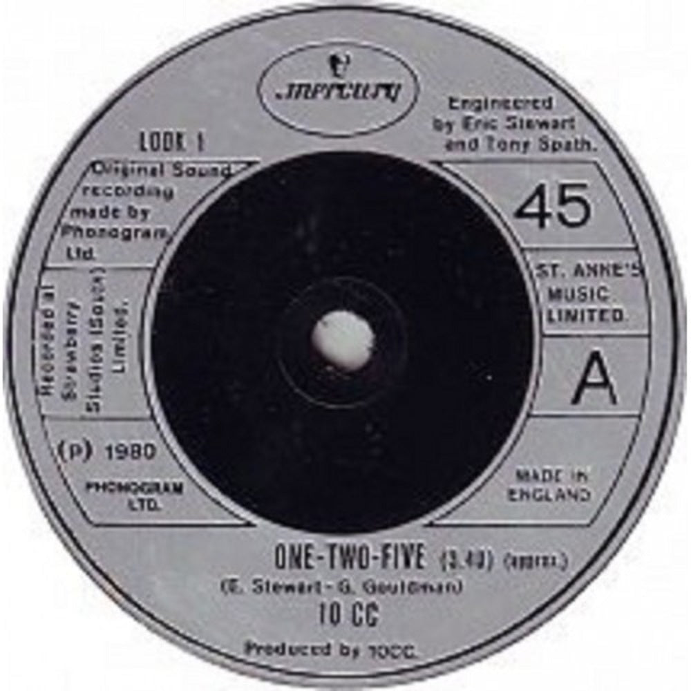 7" 45RPM One-Two-Five/Only Child by 10CC from Mercury (LOOK 1)