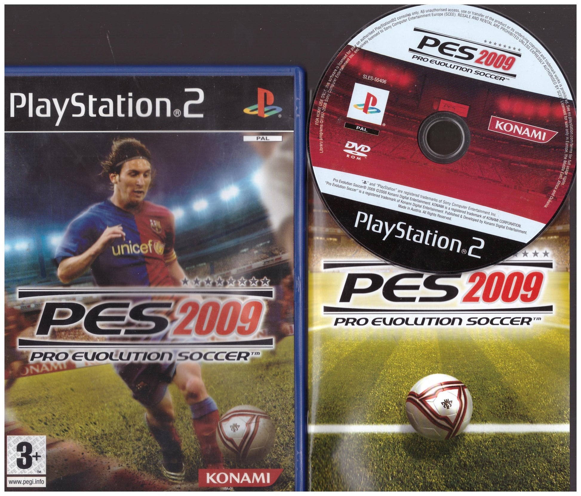 Pro Evolution Soccer 2009 (PES 2009) for Sony Playstation 2/PS2 from Konami (SLES 55406)