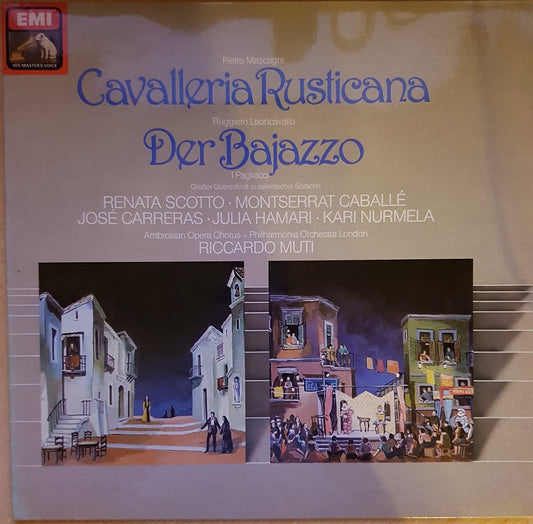 Pietro Mascagni Cavalleria Rusticana album, Ruggiero Leoncavallo I Pagliacci vinyl, His Master’s Voice opera recording, classical Italian opera vinyl