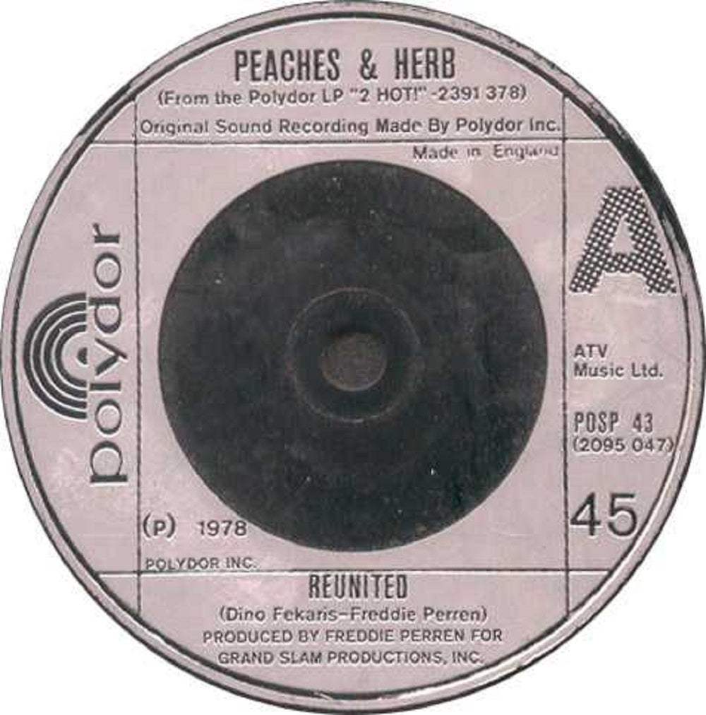 7" 45RPM Reunited/Easy As Pie by Peaches & Herb from Polydor