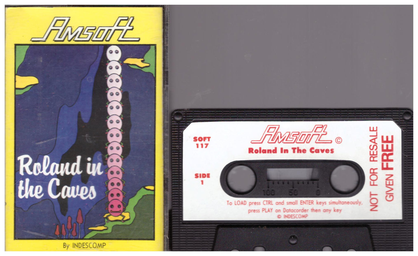 Roland In The Caves for Amstrad CPC by Amsoft (SOFT 117)