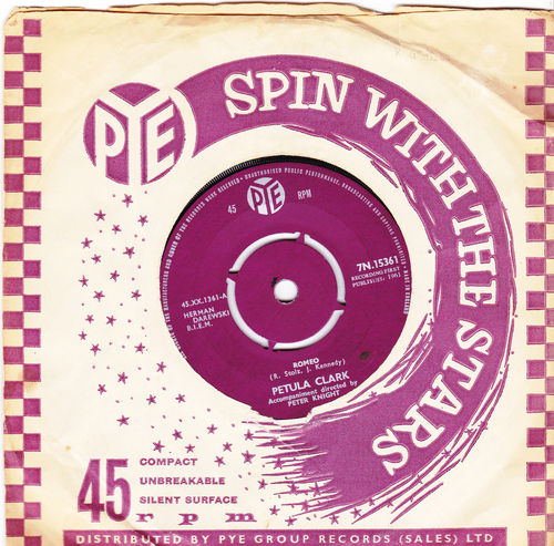 7" 45RPM Romeo/You're Getting To Be A Habit With Me by Petula Clark from PYE