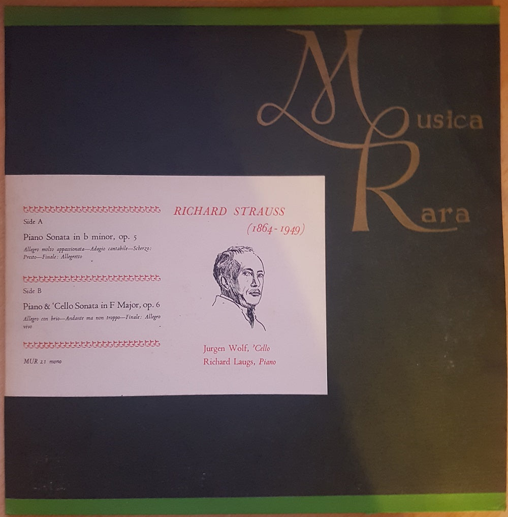 Richard Strauss: Piano & Cello Sonatas by Jurgen Wolf/Richard Laugs from Musica Rara (MUR 21)