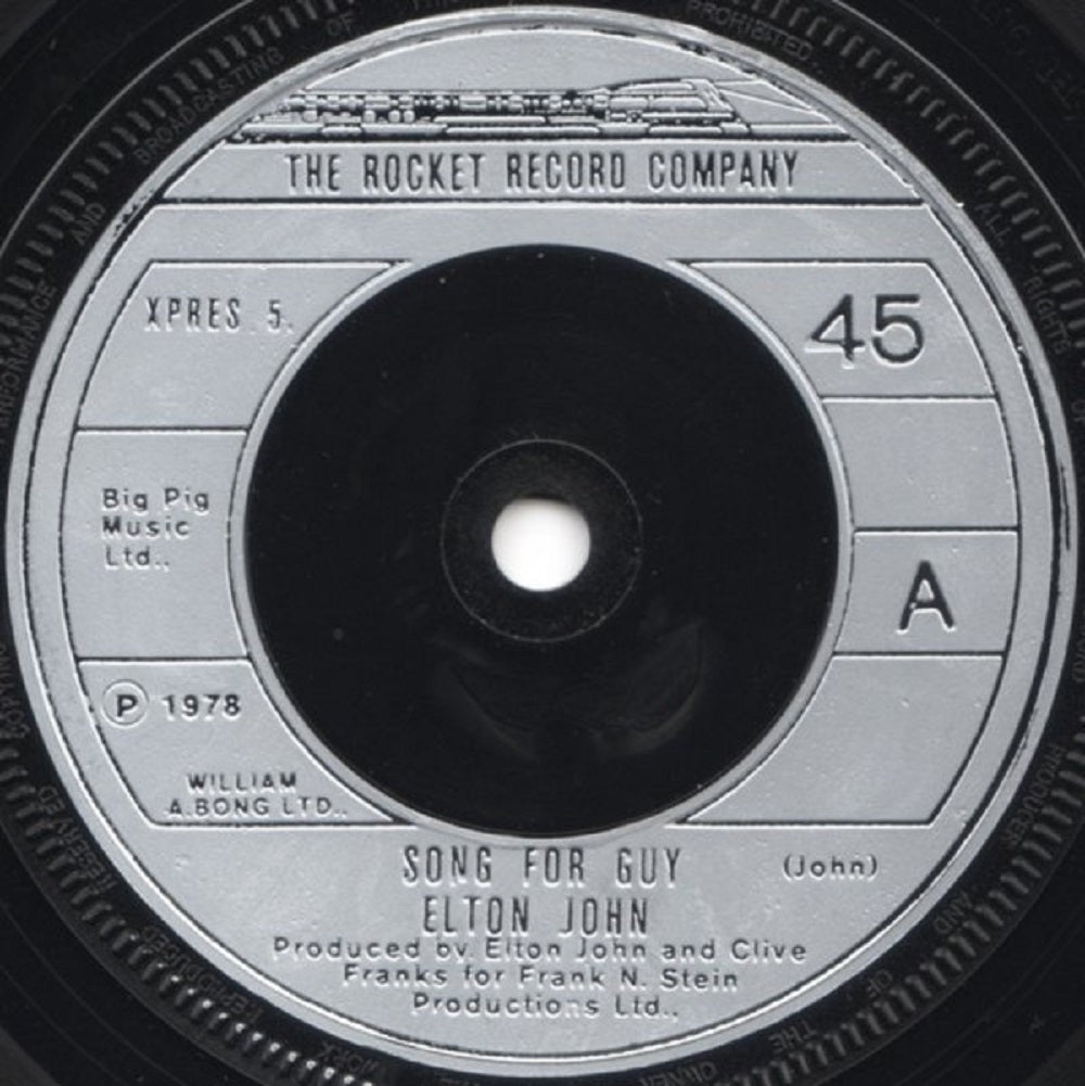 7" 45RPM Song For Guy/Lovesick by Elton John from The Rocket Record Company