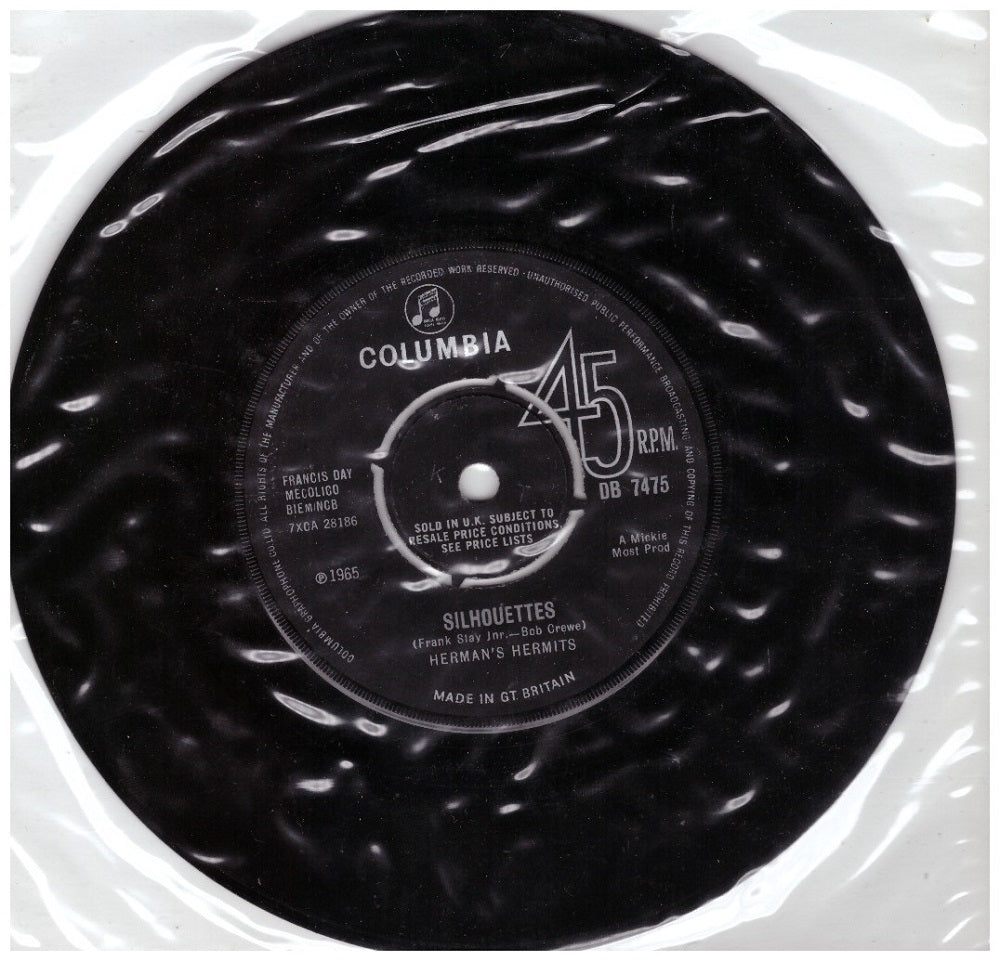 7" 45RPM Silhouettes/Can't You Hear My Heartbeat by Herman's Hermits from Columbia (DB 7475)