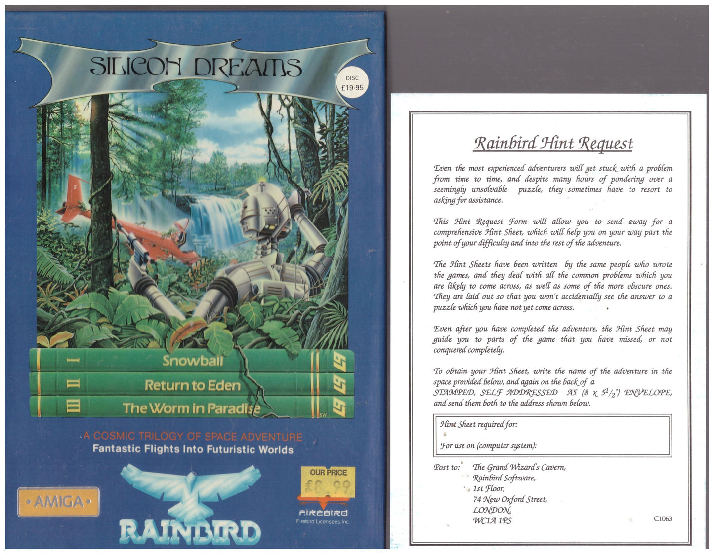 Silicon Dreams for Commodore Amiga from Rainbird