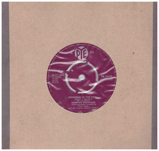 7" 45RPM Swinging In The Rain/Put On A Happy Face by Norman Vaughan from PYE (7N.15438)