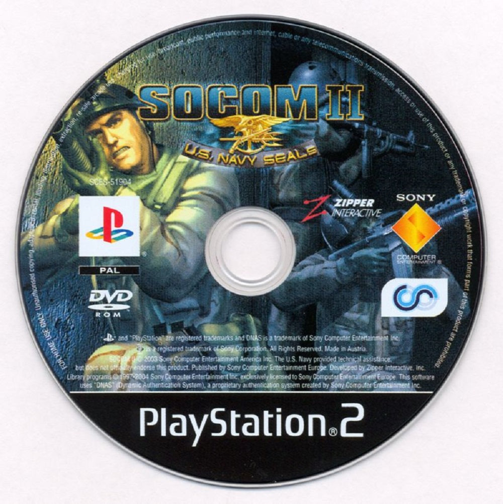 SOCOM II: U.S. Navy Seals Disc Only for Sony Playstation2/PS2 from Zipper Interactive (SCES 51904)