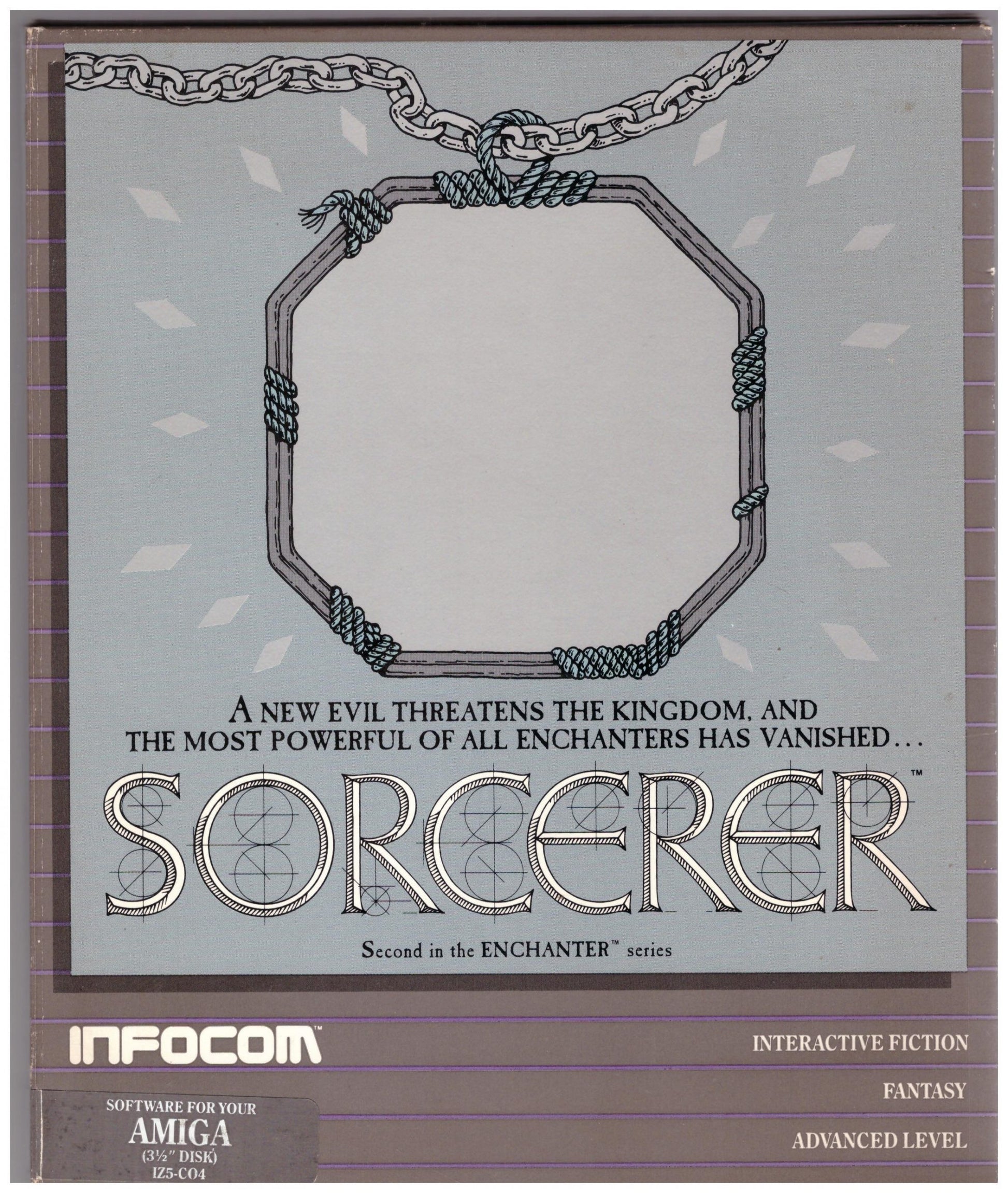 Sorcerer game for Commodore Amiga, Infocom text-based adventure, retro gaming Sorcerer, classic interactive fiction game