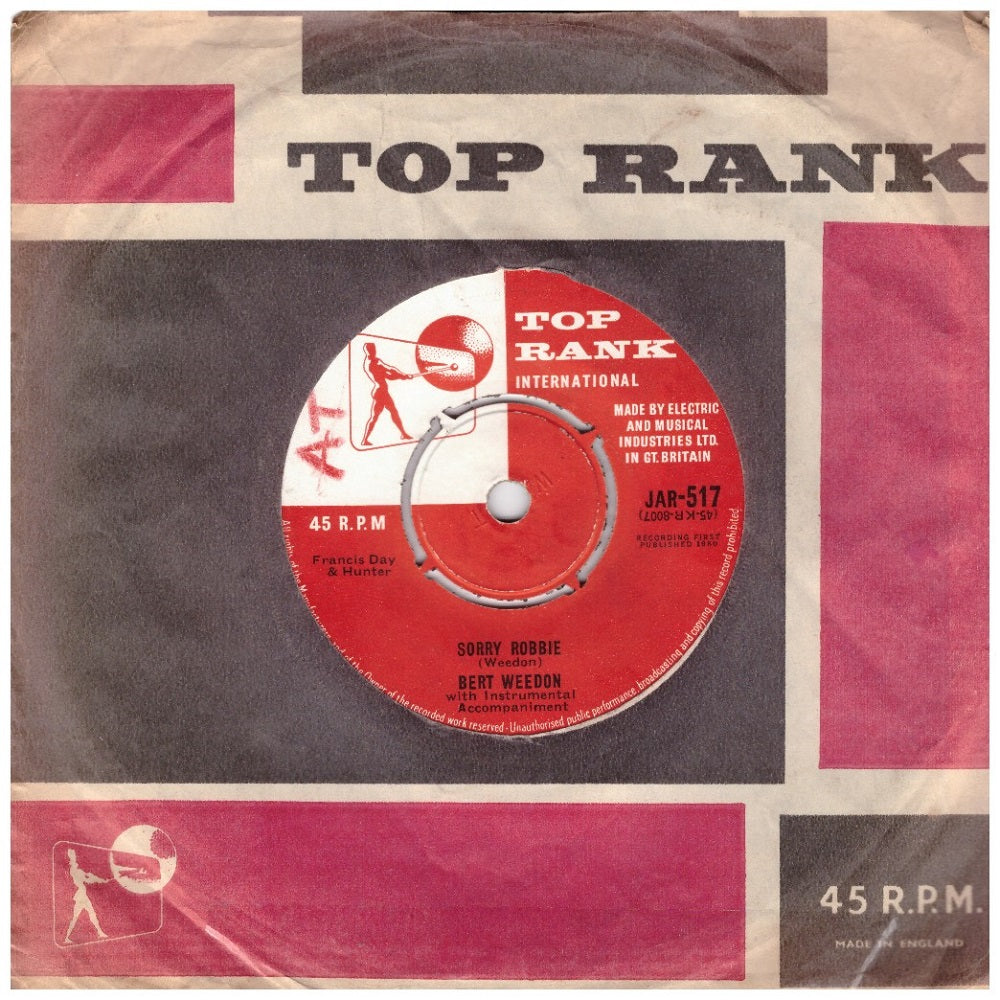 7" 45RPM Sorry Robbie/Easy Beat by Bert Weedon from Top Rank (JAR-517)