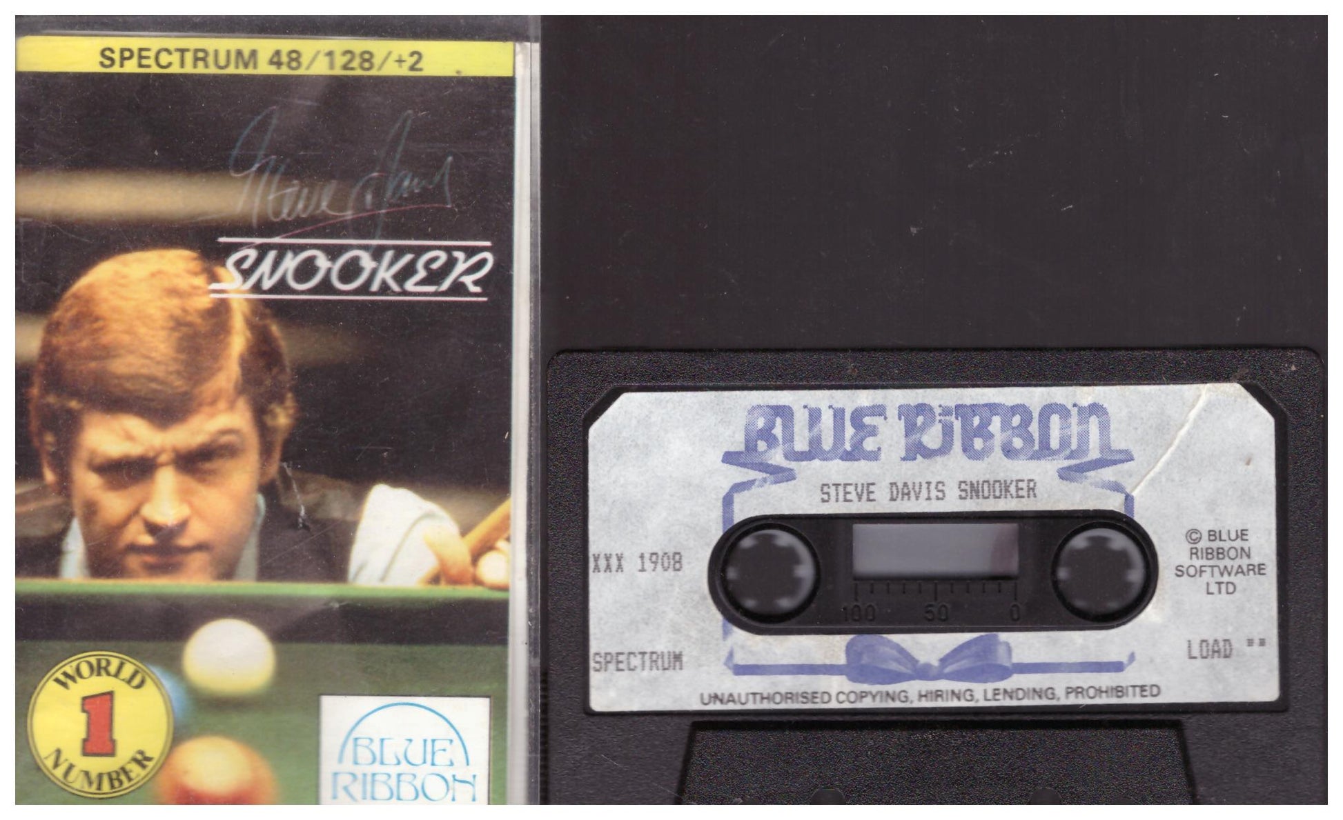 Steve Davis Snooker for ZX Spectrum from Blue Ribbon (XXX 1908)