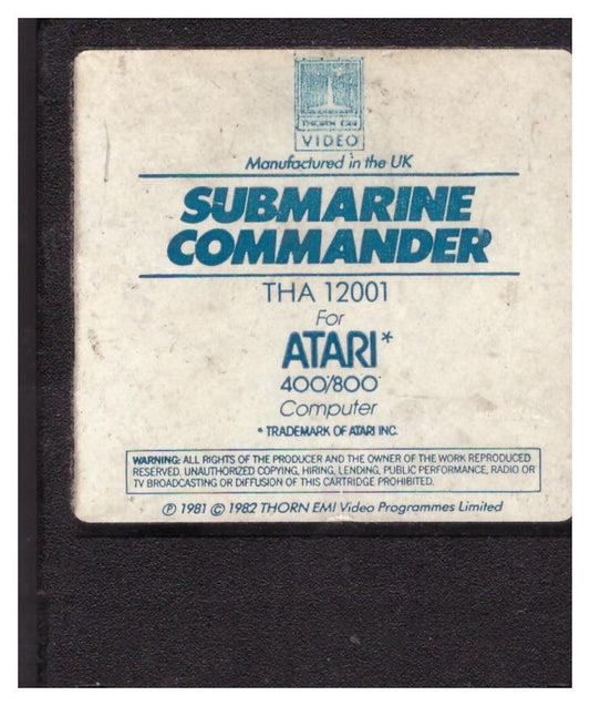 Submarine Commander for Atari 8-Bit Computers from Thorn EMI Video (THA 12001)