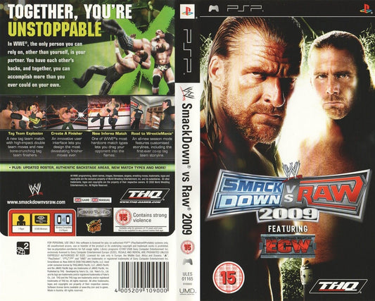 WWE: Smackdown Vs Raw 2009 for Sony Playstation Portable/PSP from THQ (ULES 01165)