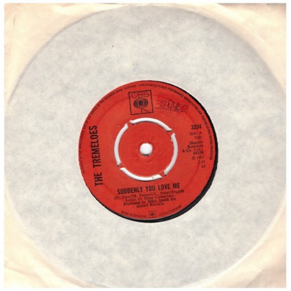 7" 45RPM Suddenly You Love Me/As You Are by The Tremeloes from CBS (3234)