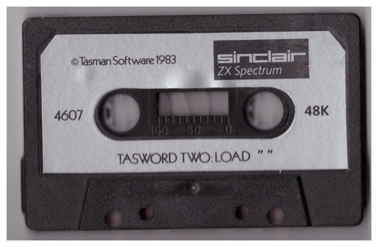 Tasword Two Tape Only for Spectrum by Tasman Software