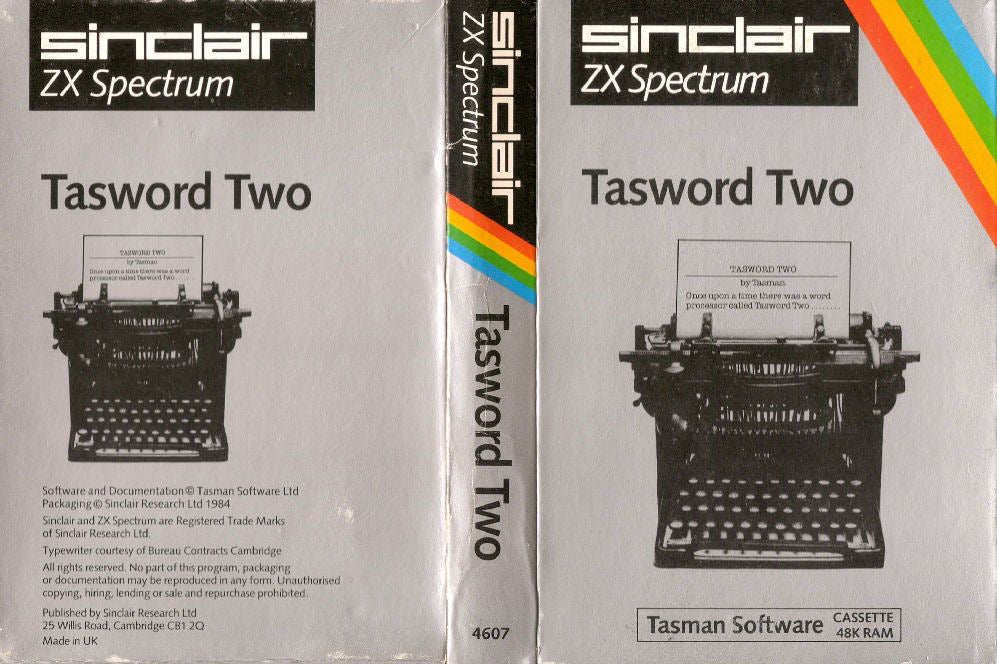 Tasword Two for Spectrum by Tasman Software on Tape