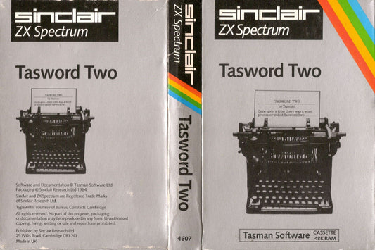 Tasword Two for Spectrum by Tasman Software on Tape