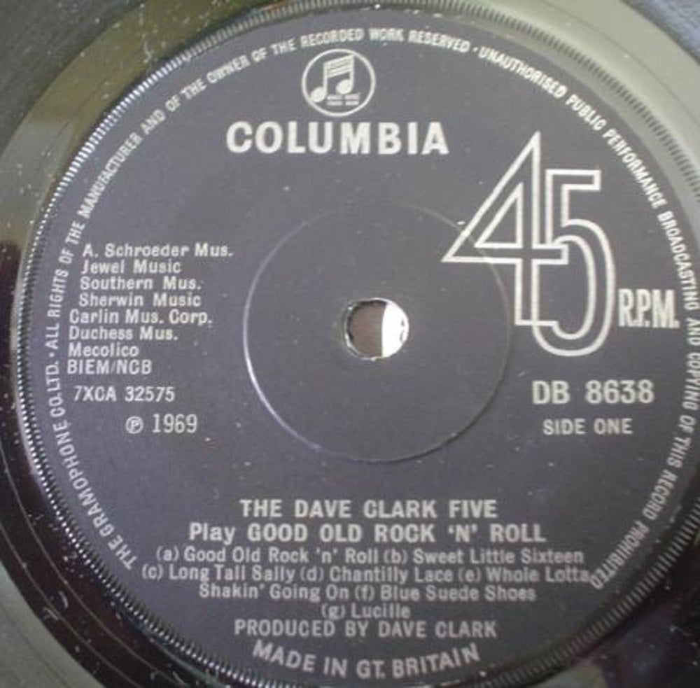 7" 45RPM The Dave Clark Five Play Good Old Rock 'N' Roll from Columbia