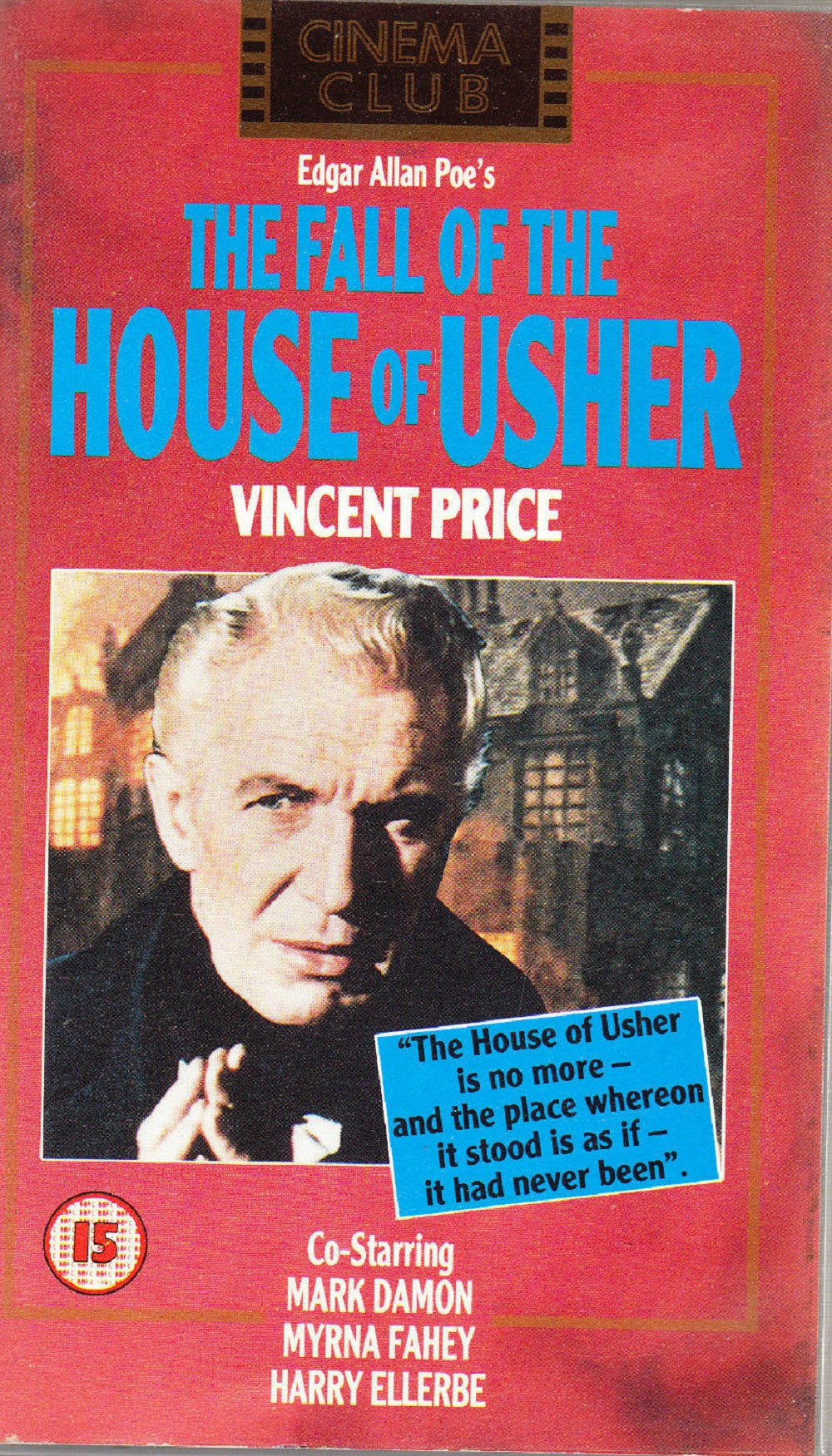 The Fall Of The House Of Usher on VHS from Cinema Club/Orion (CC 1047)