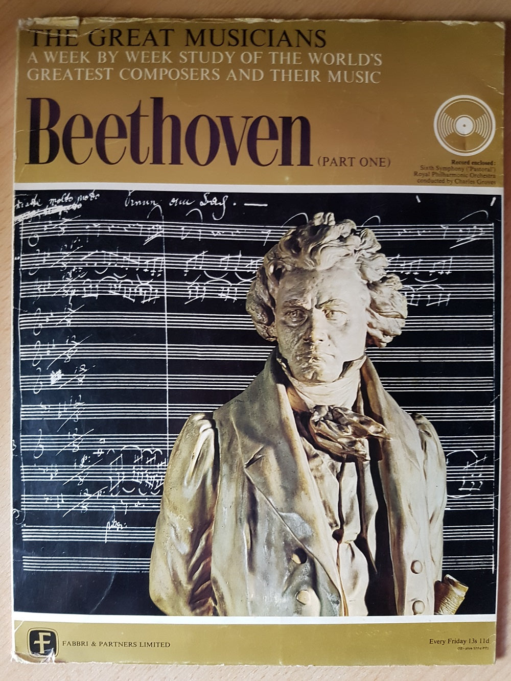 10" 33RPM The Great Musicians: Beethoven (Part One) by Fabbri & Partners Limited (TGM-01)