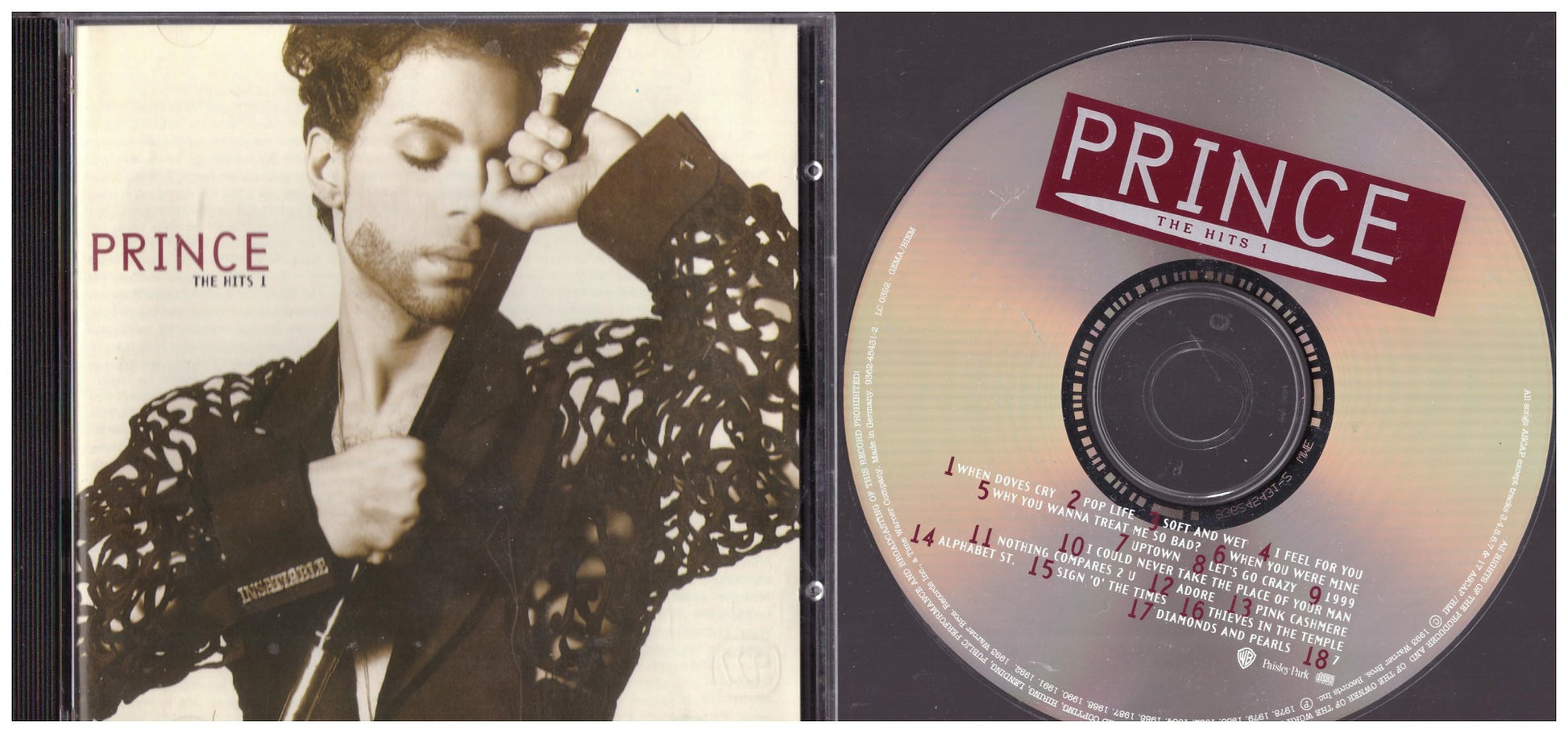 The Hits 1 by Prince from Paisley Park/Warner Bros (9362-45431-2)