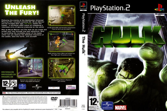 The Hulk PAL for Sony Playstation 2/PS2 from Marvel/Universal Interactive (SLES 51508)