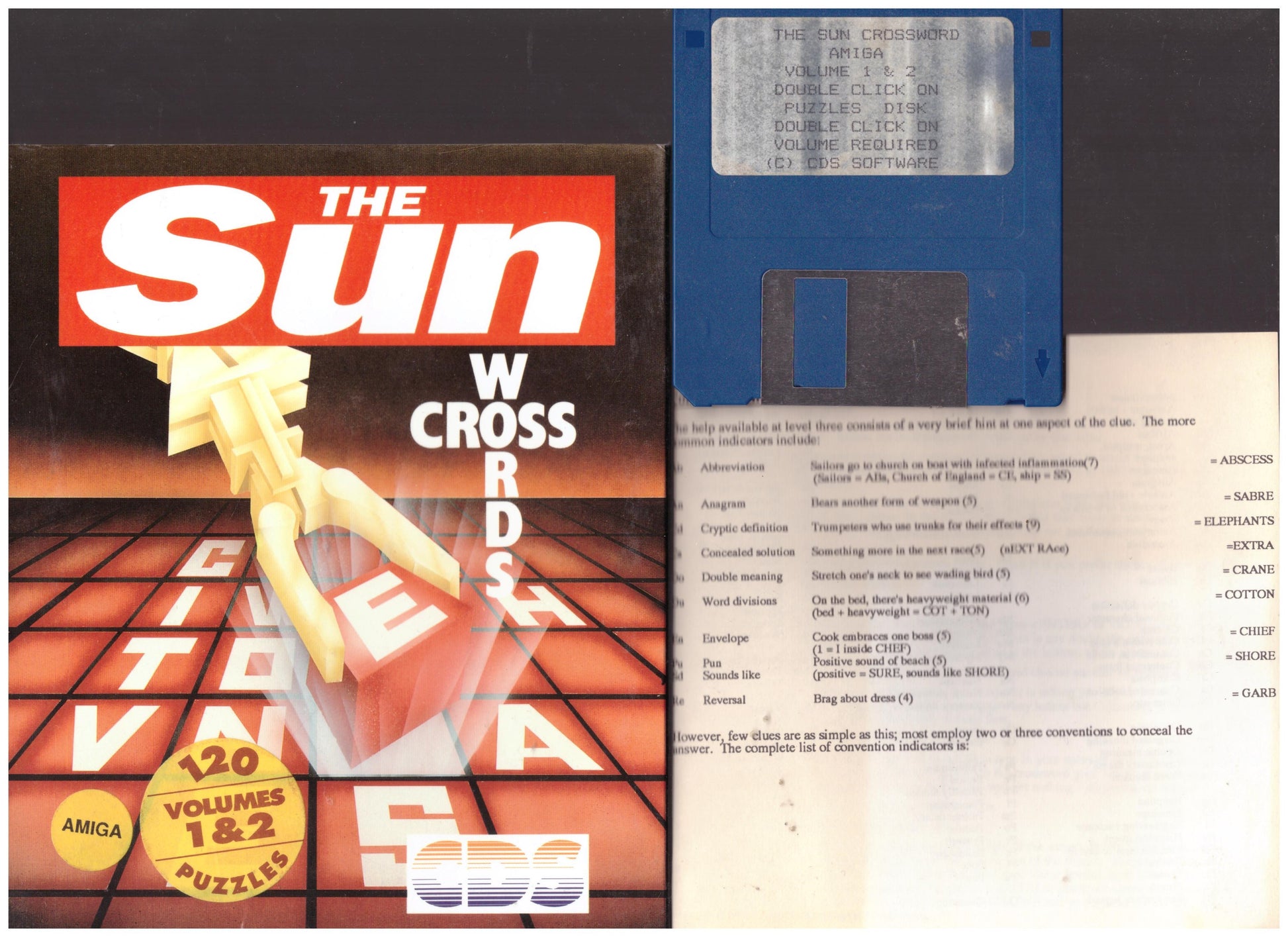 The Sun Crosswords Volumes 1 & 2 for Commodore Amiga from CDS Software