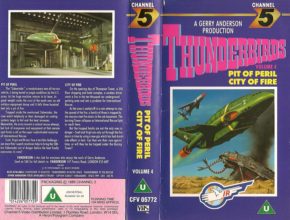 Thunderbirds Volume 4 on VHS from Channel 5 (CFV 05772)