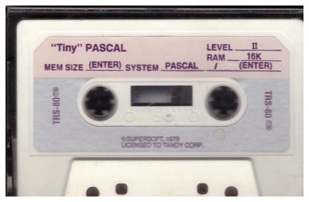 Tiny Pascal software for Tandy TRS-80, programming tools for retro computing, Supersoft Pascal, Tandy TRS-80 classic software