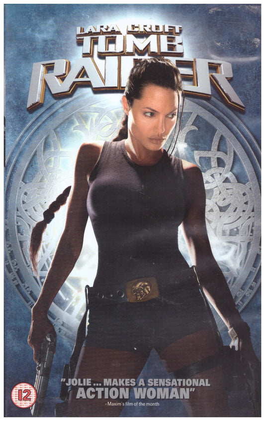 Lara Croft Tomb Raider VHS, Angelina Jolie as Lara Croft, Tomb Raider movie VHS collectible, Paramount Pictures VHS tape