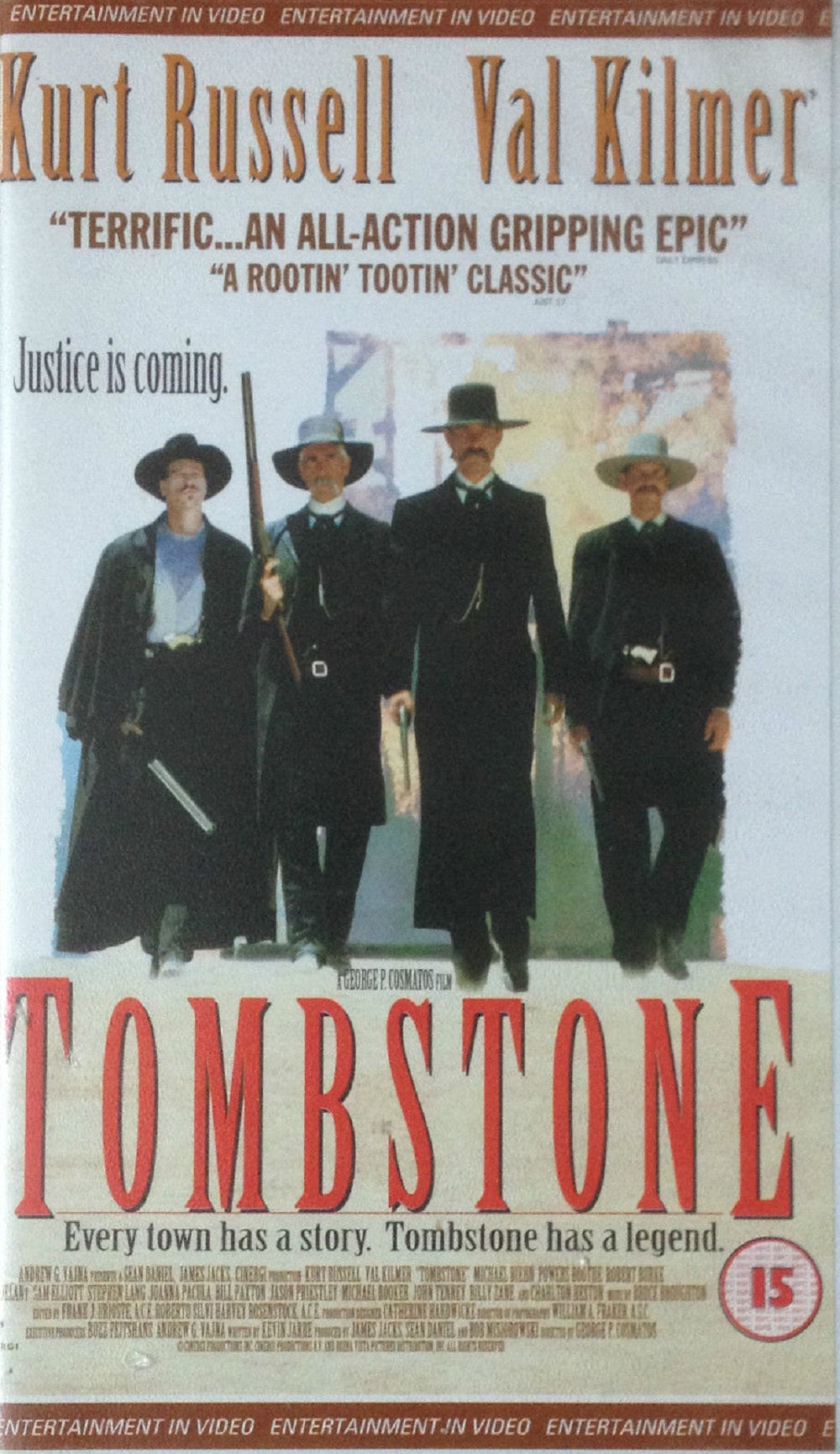 Tombstone VHS from Entertainment In Video (EVS 1141)