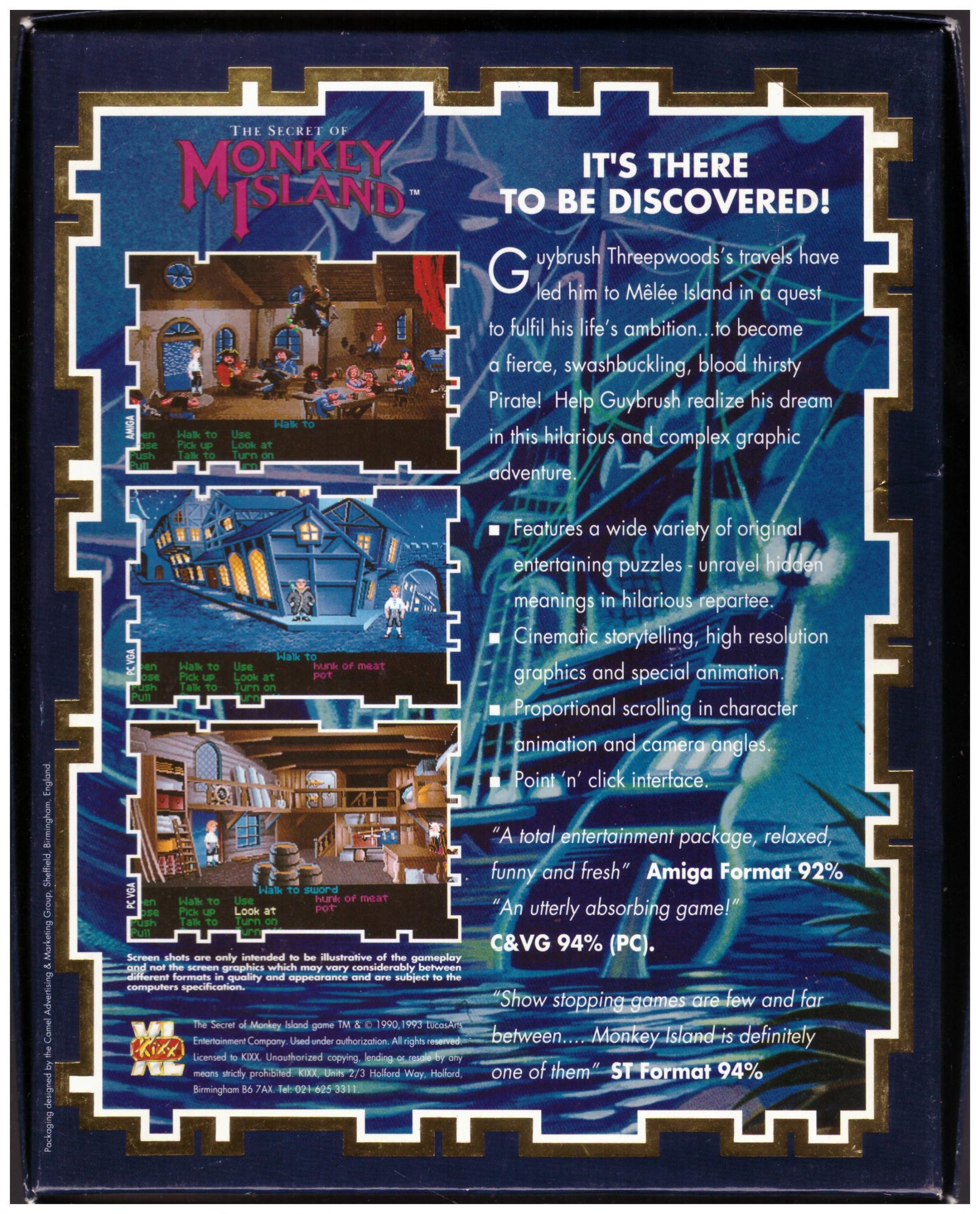 The Secret of Monkey Island for Commodore Amiga – Iconic point-and-click adventure game by Kixx XL featuring Guybrush Threepwood.