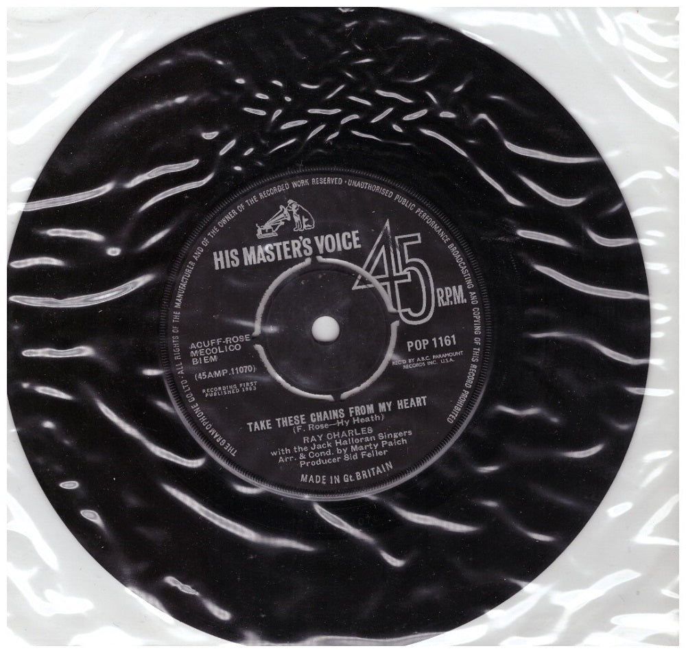 7" 45RPM Take These Chains From My Heart/No Letter Today by Ray Charles from His Master's Voice (POP 1161)