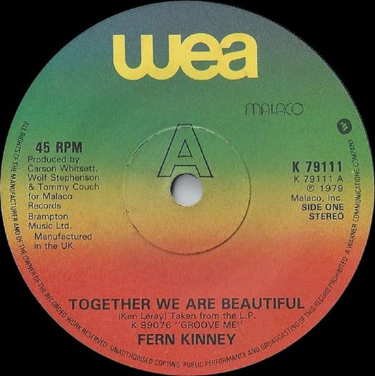 7" 45RPM Together We Are Beautiful/Baby Let Me Kiss You by Fern Kinney from WEA