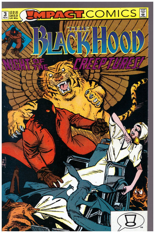 The Black Hood #3 comic, Impact Comics vintage superhero, 1992 Black Hood issue, collectible vigilante comics