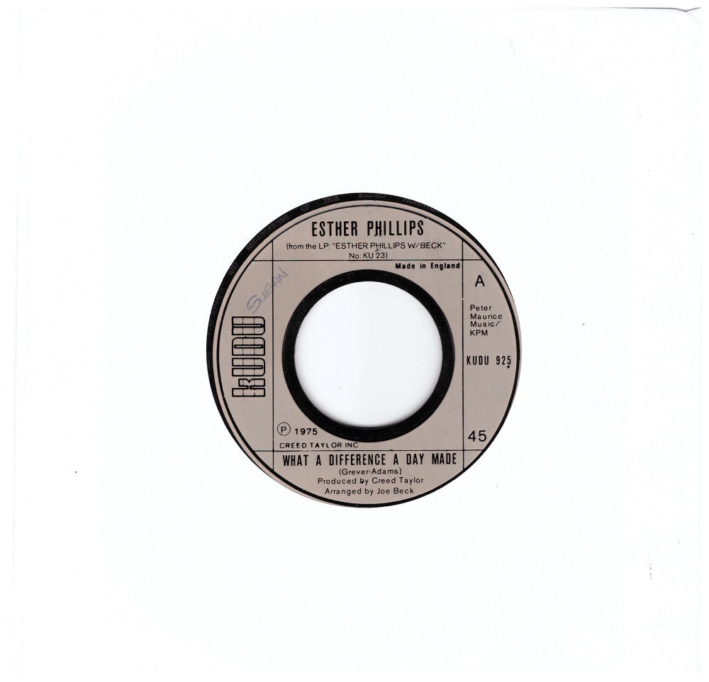 7" 45RPM What A Difference A Day Made/Turn Around, Look At Me by Esther Phillips from Kudu (KUDU 925)