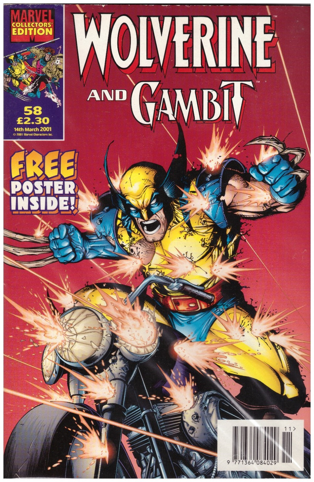 Wolverine and Gambit #58 comic, Marvel/Panini UK comic, X-Men Marvel heroes