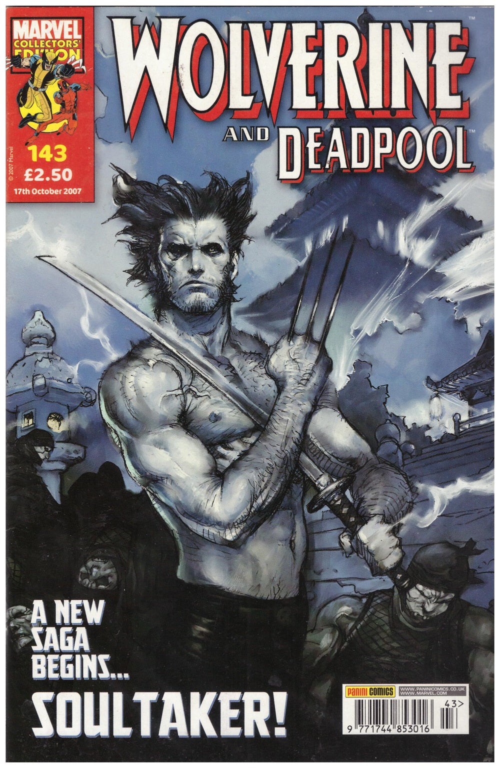 Wolverine and Deadpool #143 comic, Marvel Panini Comics UK edition, Wolverine and Deadpool action scenes