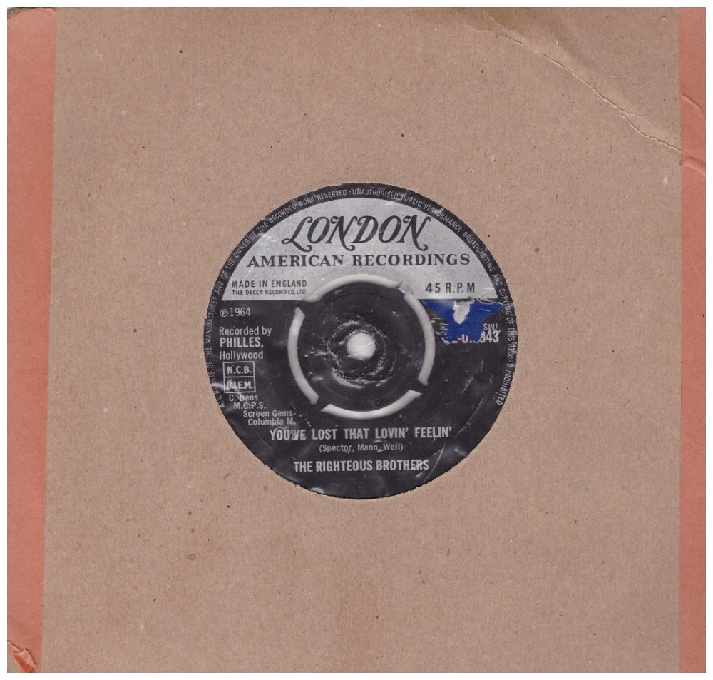 7" 45RPM You've Lost That Lovin' Feelin'/There's A Woman by The Righteous Brothers from London American Recordings (HL-U.9943)