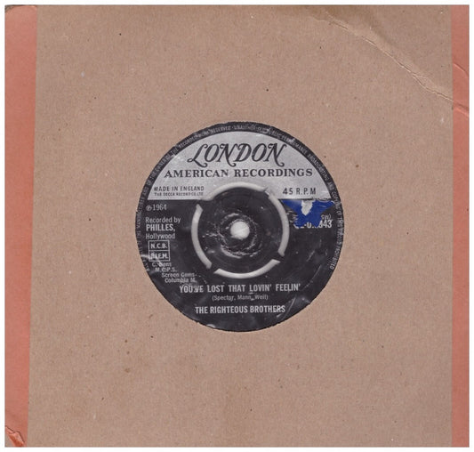 7" 45RPM You've Lost That Lovin' Feelin'/There's A Woman by The Righteous Brothers from London American Recordings (HL-U.9943)